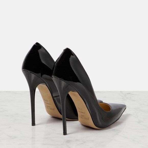 Jimmy Choo Anouk 120 Patent Leather Pumps Stiletto Heels Point Toe Black Size 36 - Picture 10 of 13